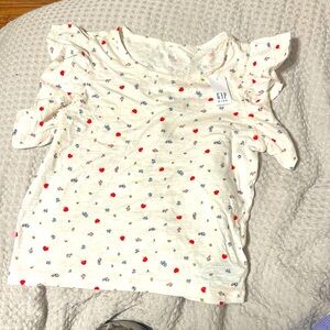 GAP Kids White Floral Print Top